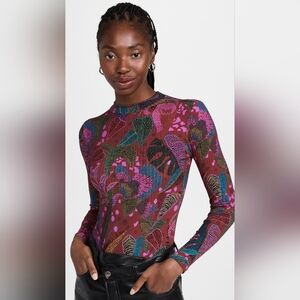 Farm Rio Dotted Forest Red Bodysuit - Size S